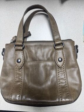 Frye Olive Leather Mini Melissa Shoulder Bag with Top Handles